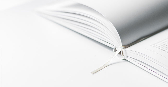 book with a white bookmark